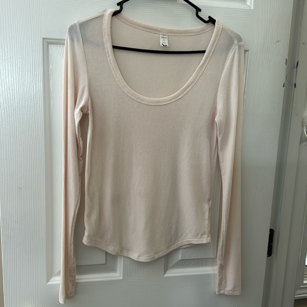 Old Navy Go-Dry Off-White Long Sleeve Shirt - Size S